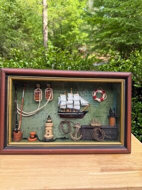 Vintage Nautical Maritime Shadow Box
